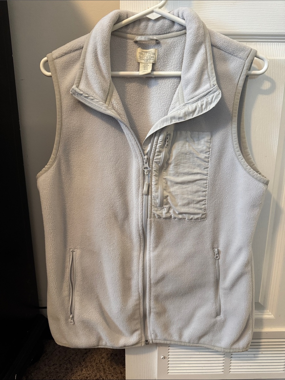 Tellu Ride Light Gray Fleece Zip Vest for Women